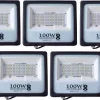 PE 100W BIS Approved Waterproof LED Flood Halogen Outdoor Lamp Pack of 5 With 2 Year Warranty