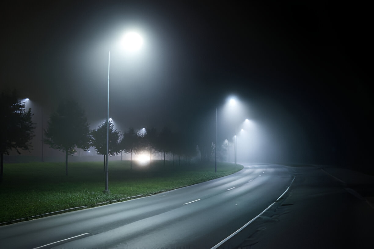 led street light at night