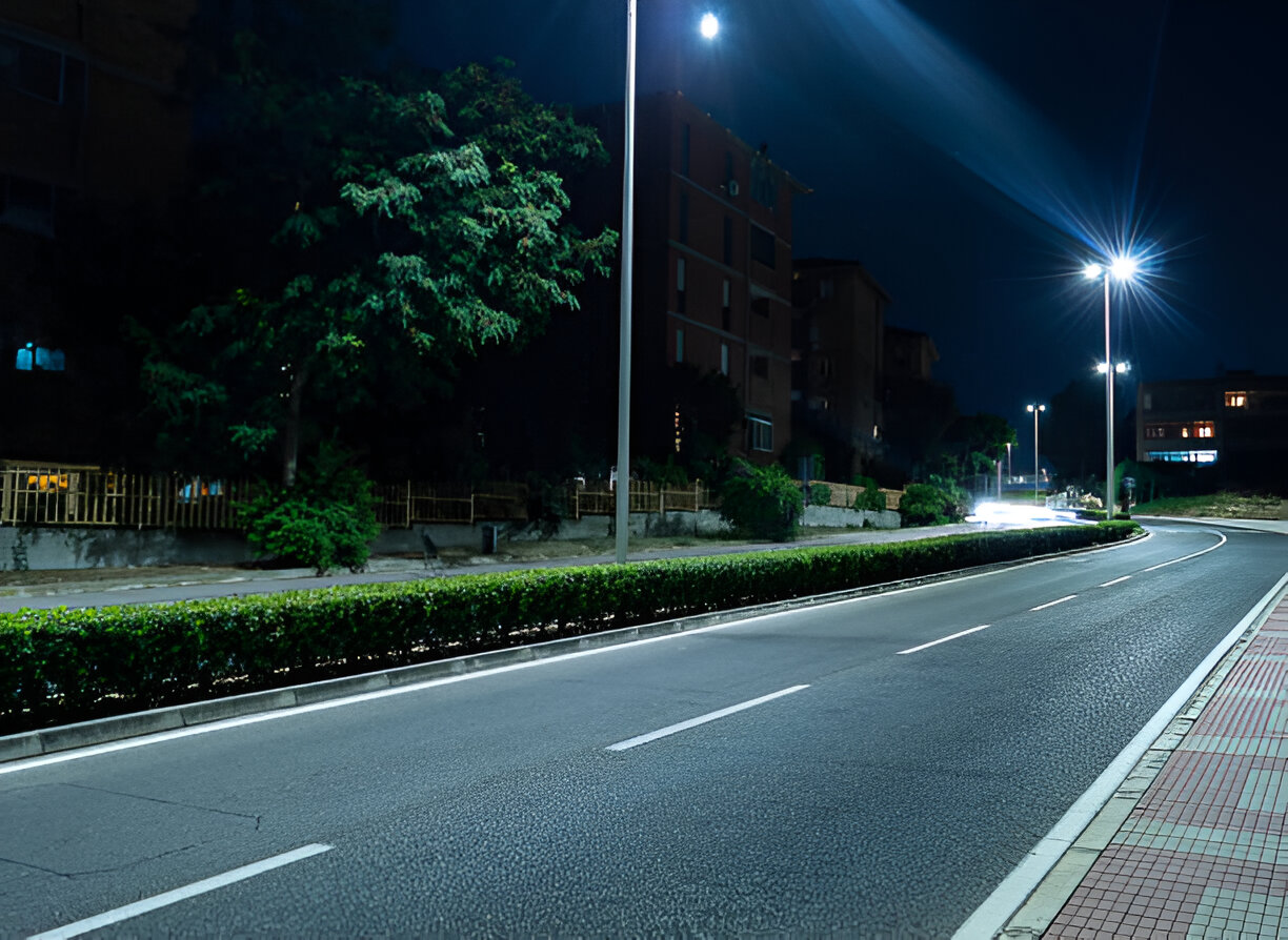 led street light at night