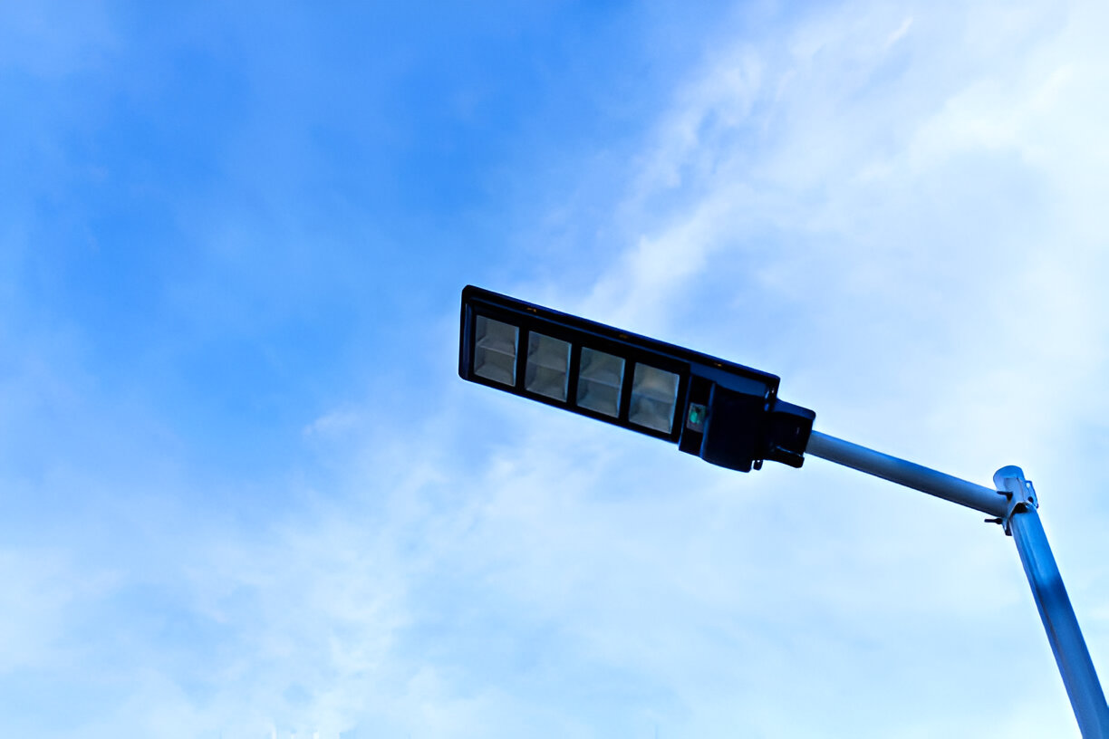 led street at sky