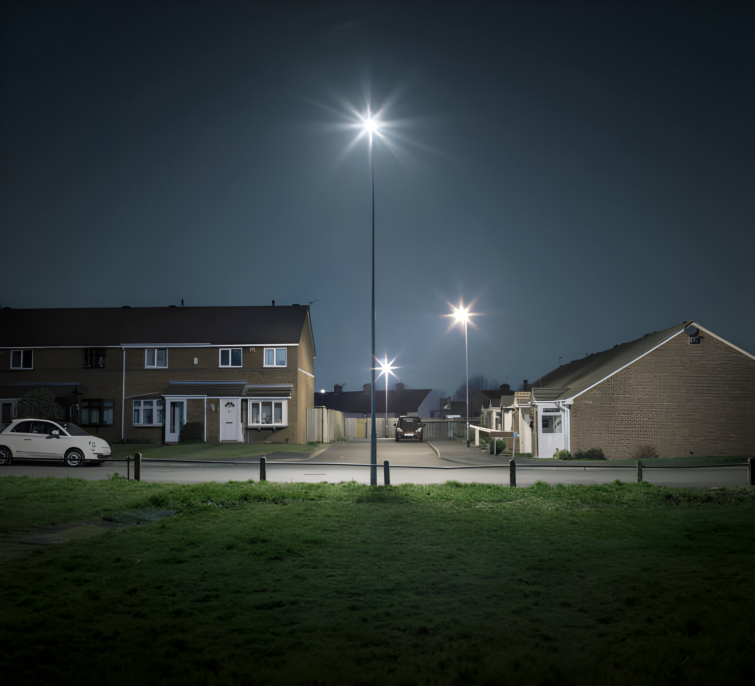 LED street lights brighten the city