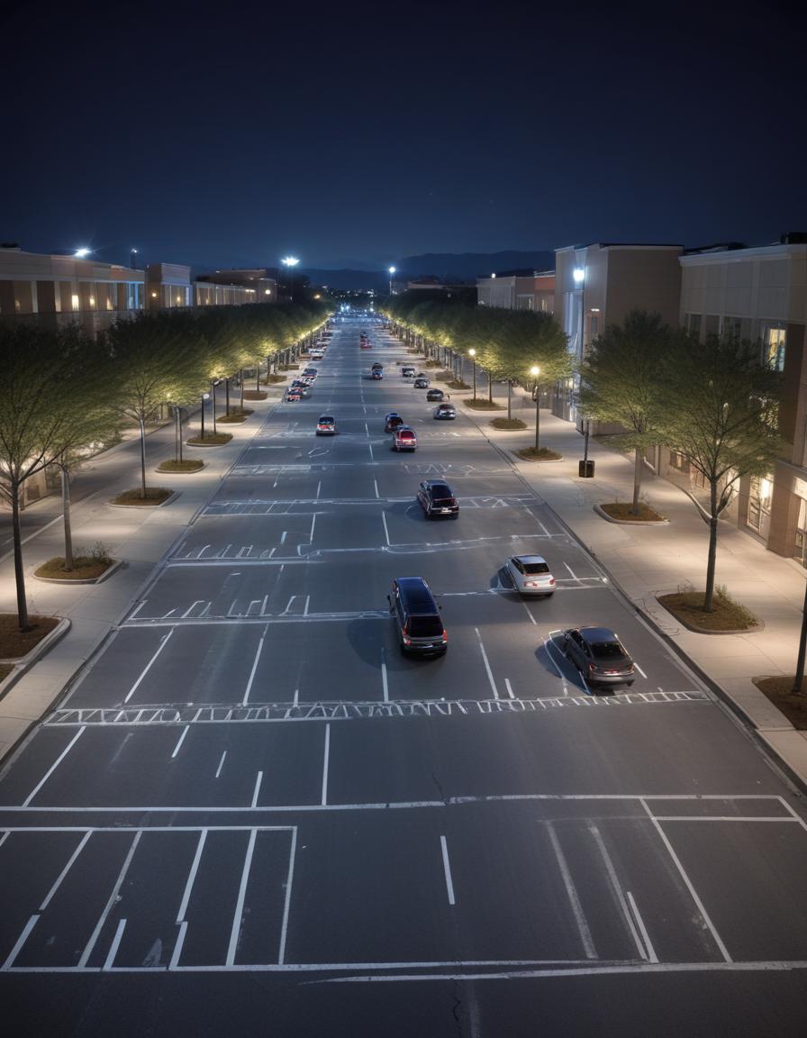 A city street at night