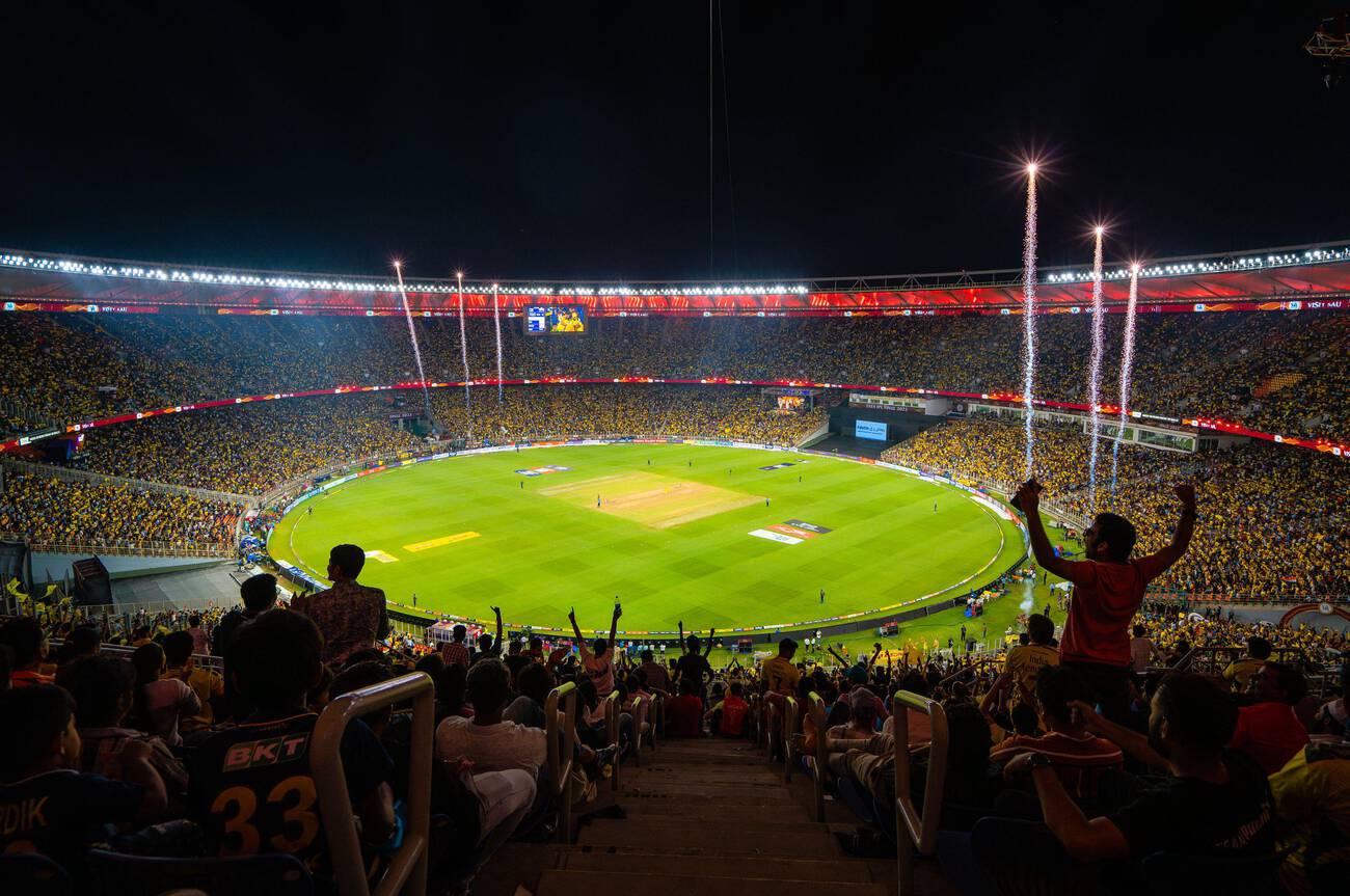 narendra modi stadium at night